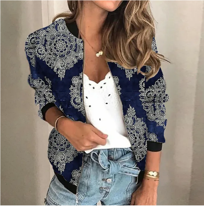 Vintage Floral Embroidered Sequin Jacket for Women