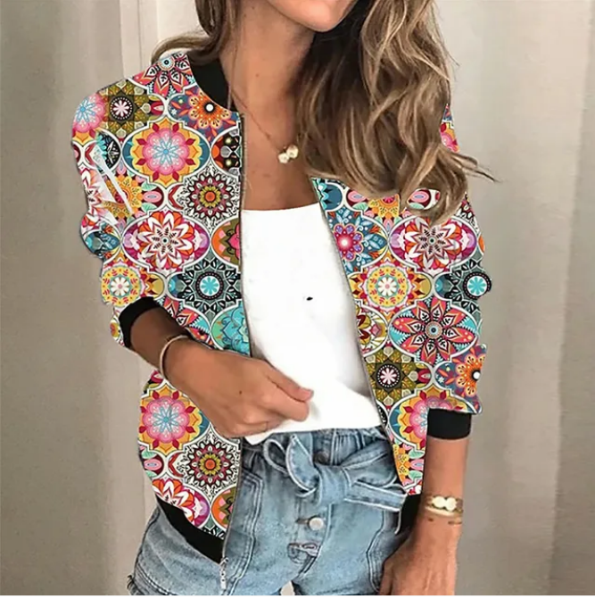 Vintage Floral Embroidered Sequin Jacket for Women