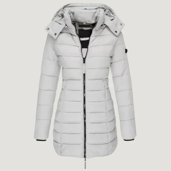 Long Hooded Lightweight Puffer Winter Coat