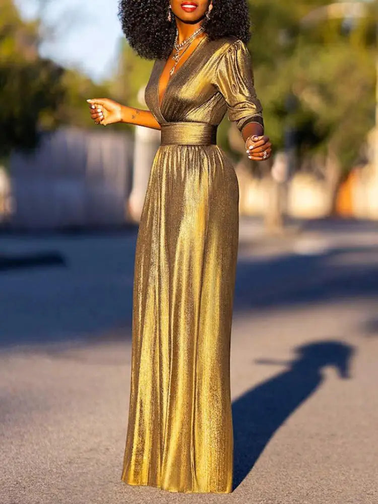 Elegant Satin Wide-Leg Jumpsuit for Women