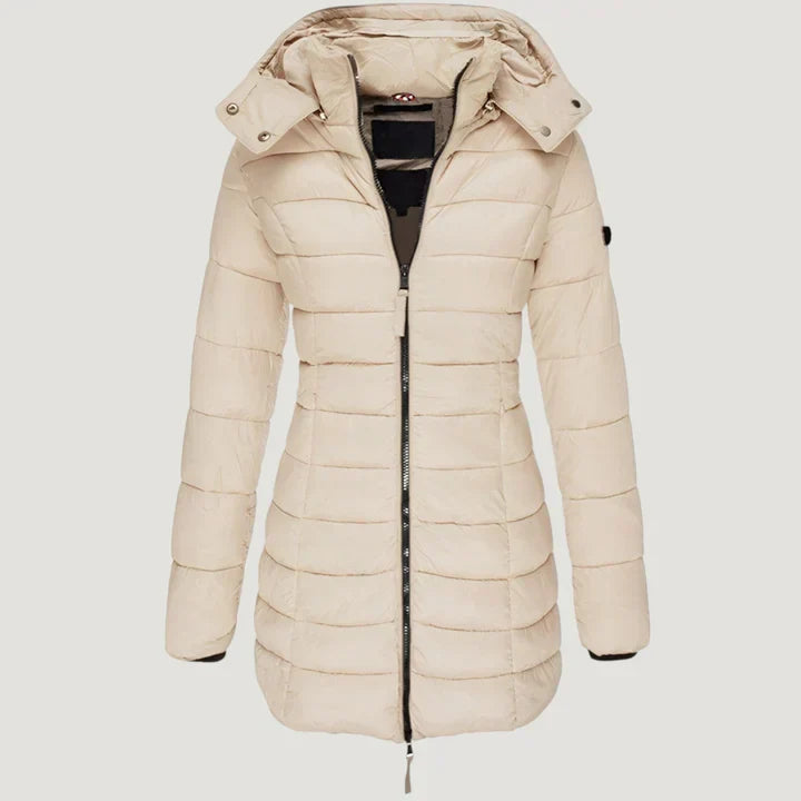Long Hooded Lightweight Puffer Winter Coat
