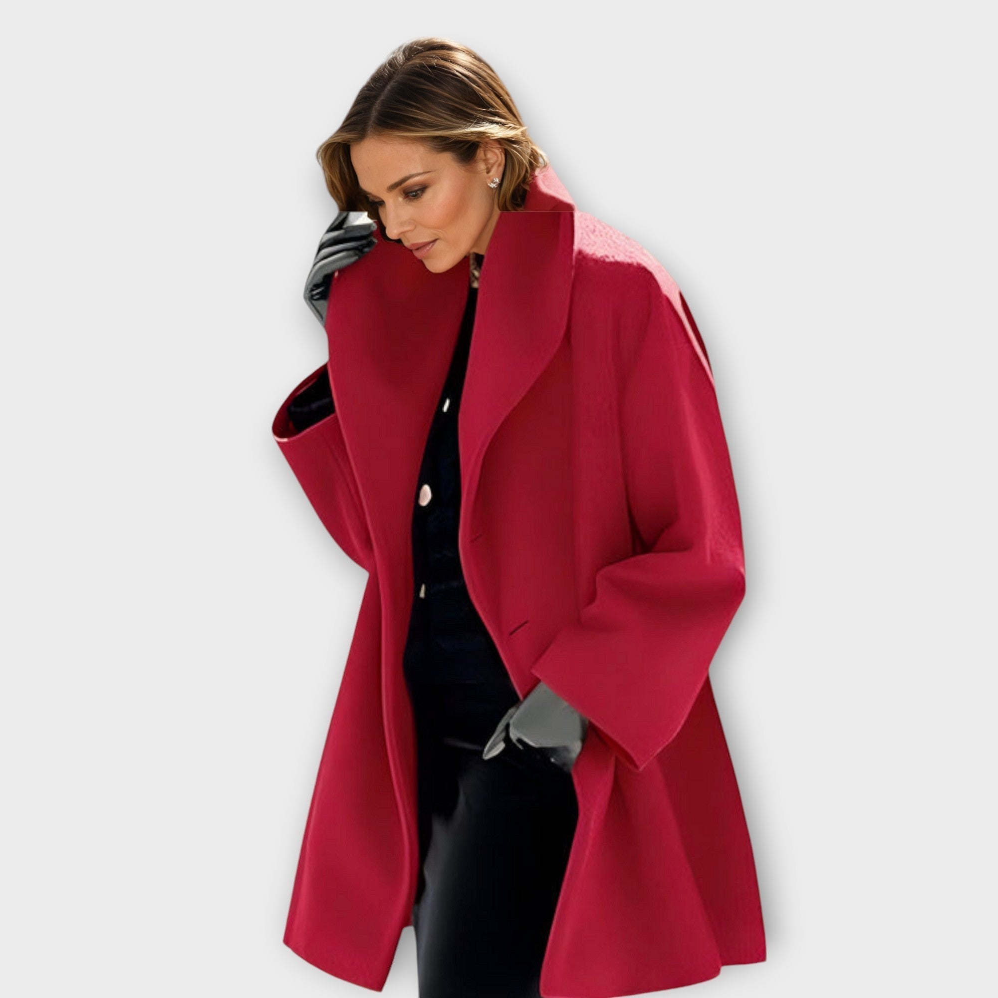 Minimalist Open Front Wool Blend Coat for Elegant Everyday Wear