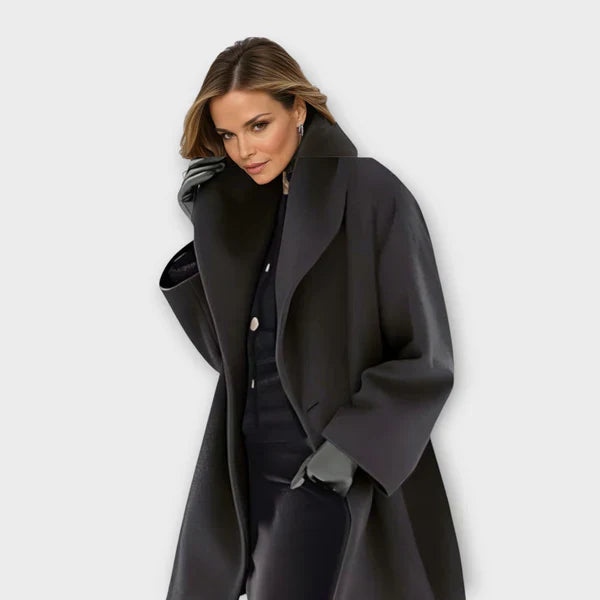 Women’s Oversized Wool Blend Coat with High Collar