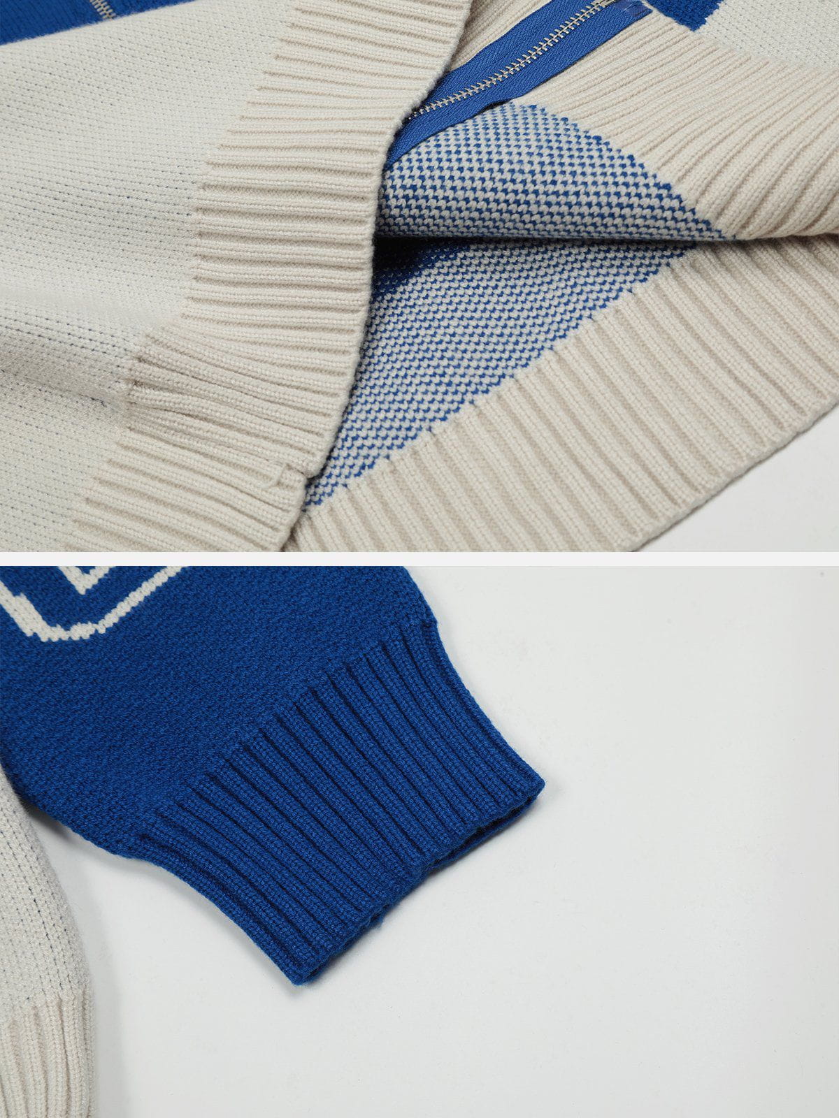 RiderMore Varsity-Style Graphic Knit Jacket