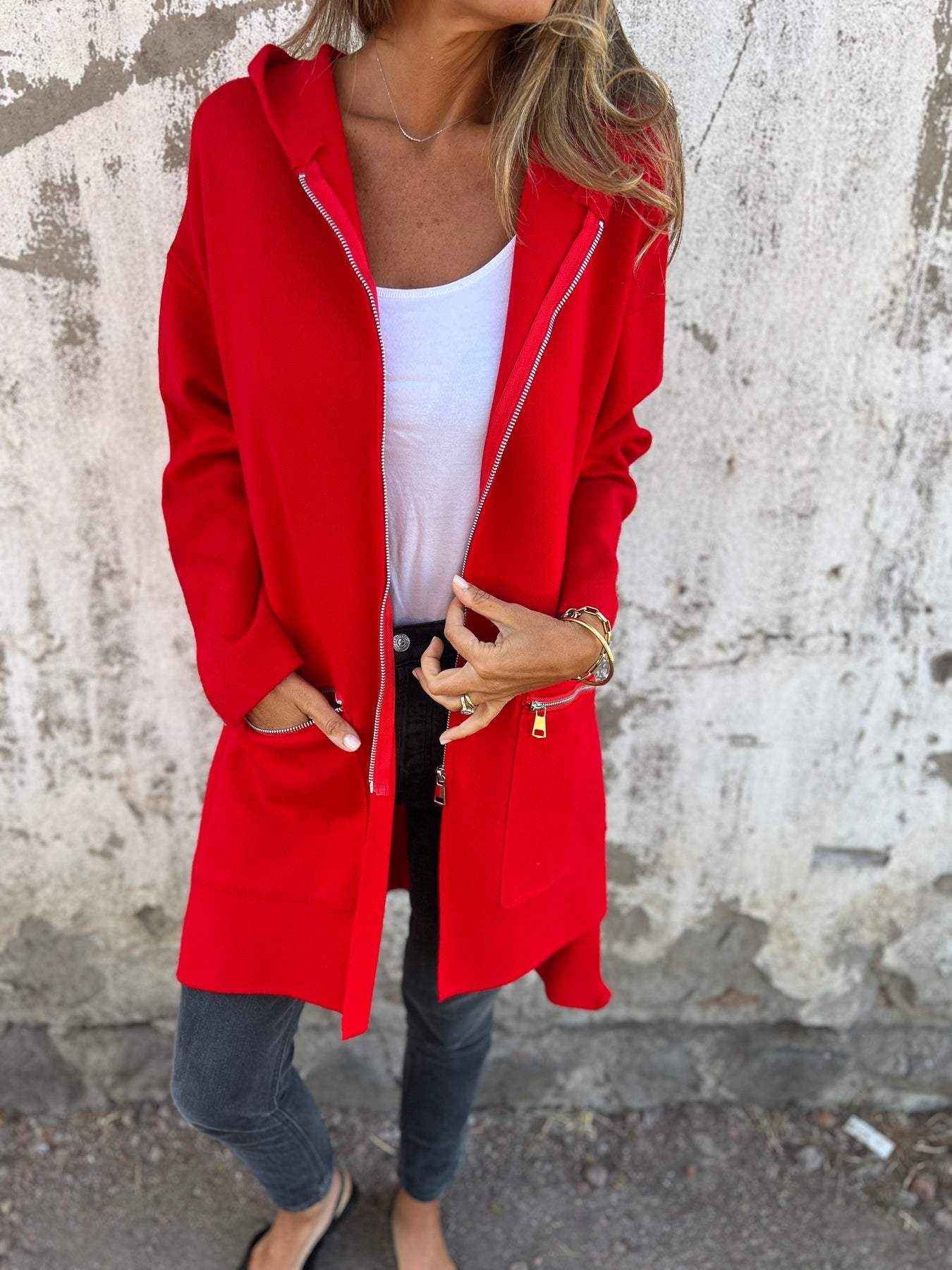 Women’s Open-Front Long Cardigan Coat