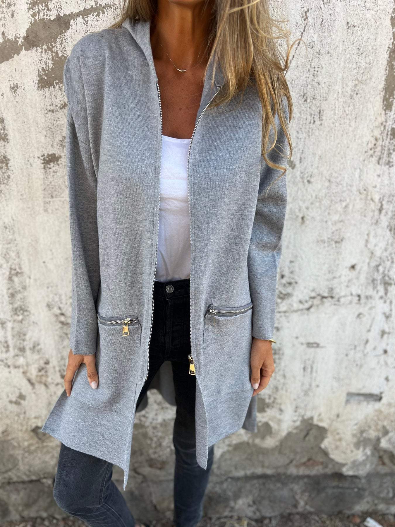 Women’s Open-Front Long Cardigan Coat
