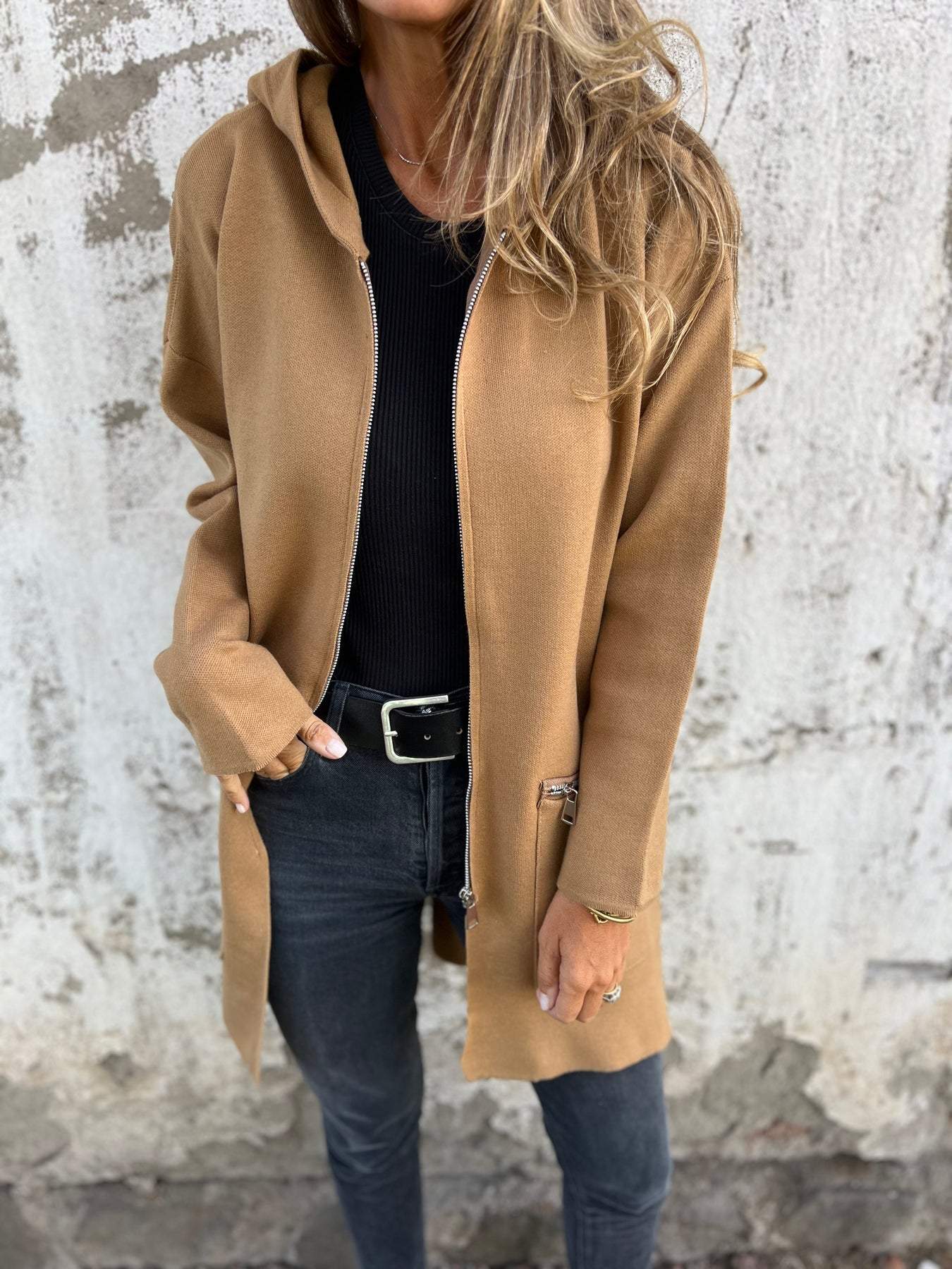 Women’s Open-Front Long Cardigan Coat
