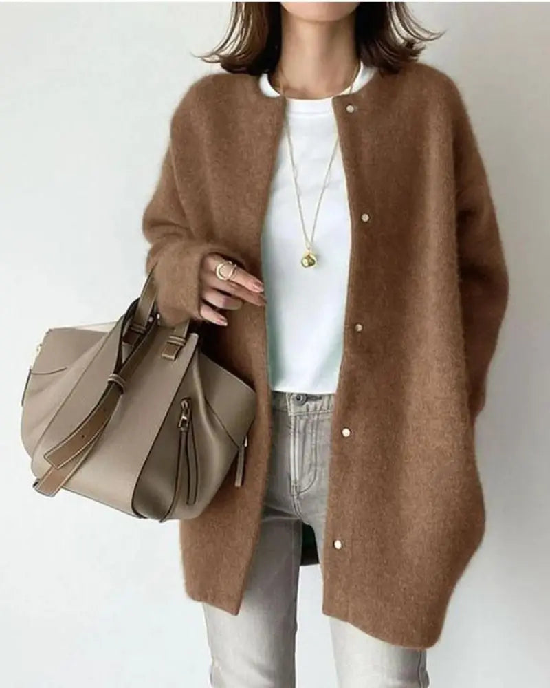Women’s Soft Oversized Button-Front Cardigan