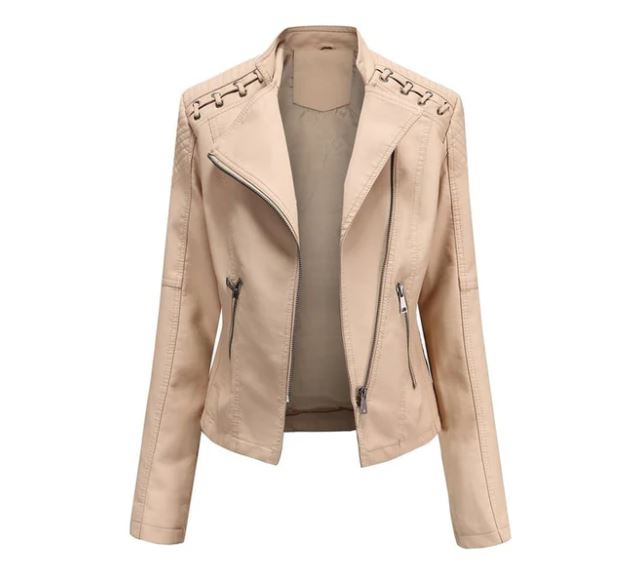 Women’s Faux Leather Moto Biker Jacket