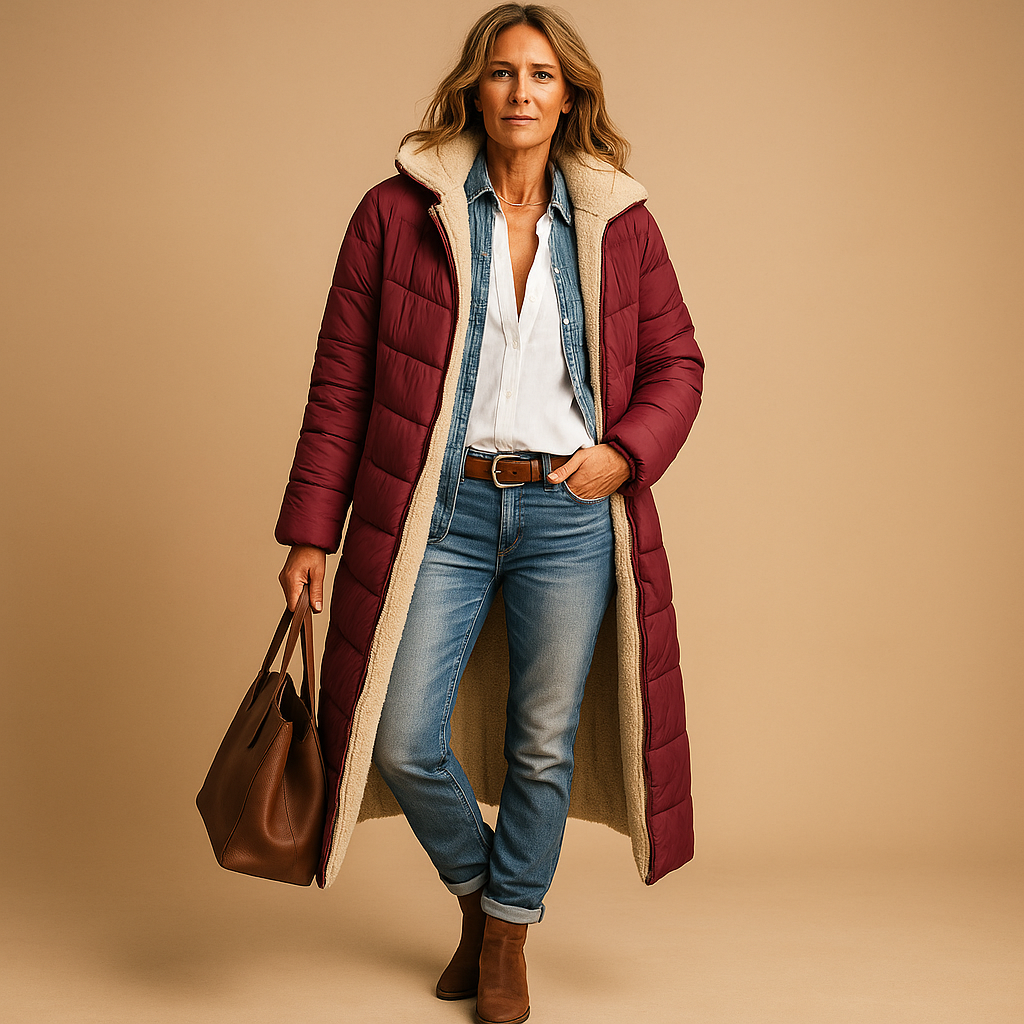 Women’s Long Sherpa-Lined Puffer Coat