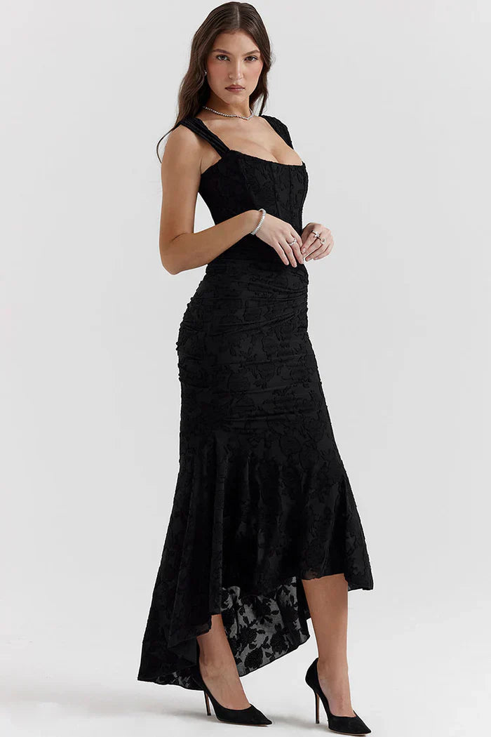 Elegant Lace Mermaid Dress with Off-Shoulder & Sleeveless Options