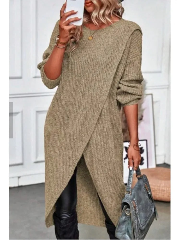 Asymmetrical Knit Tunic Sweater