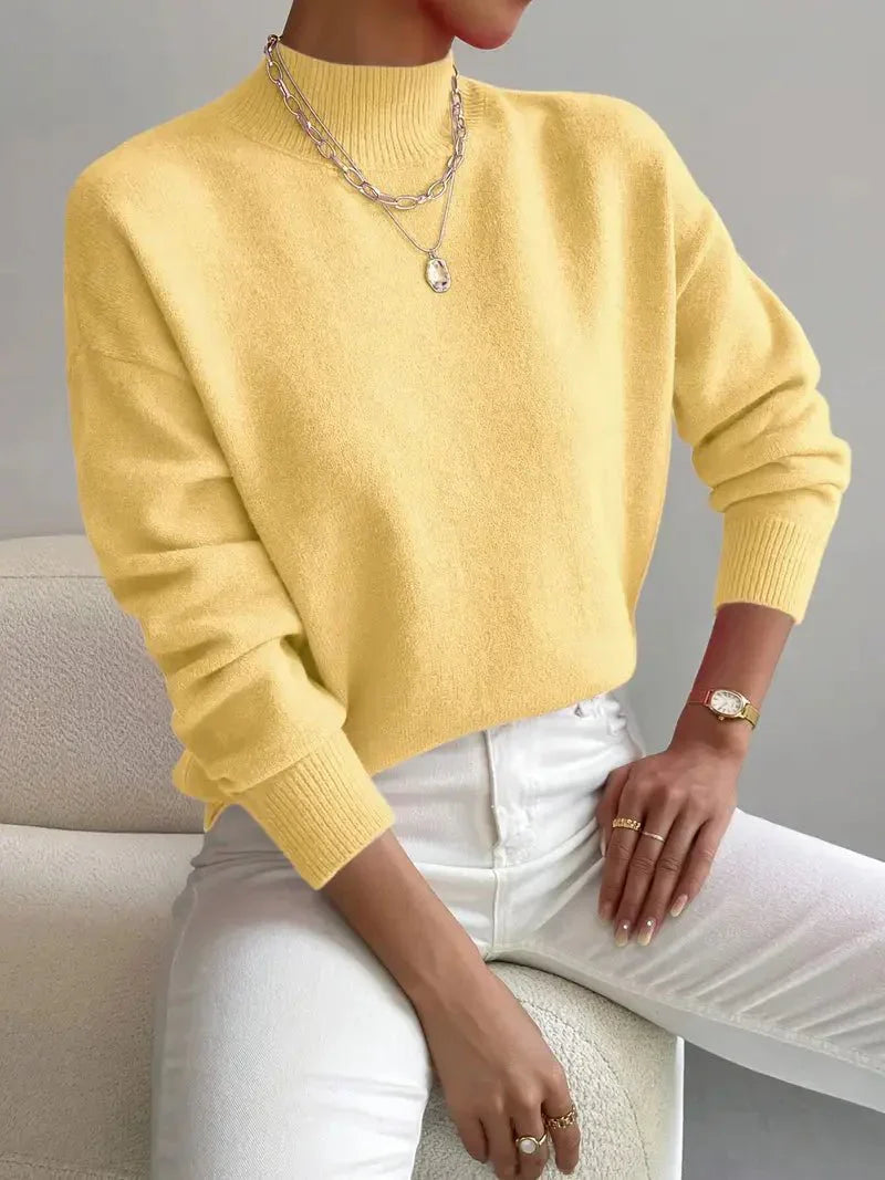 Soft High Neck Knit Sweater for Effortless Everyday Comfort