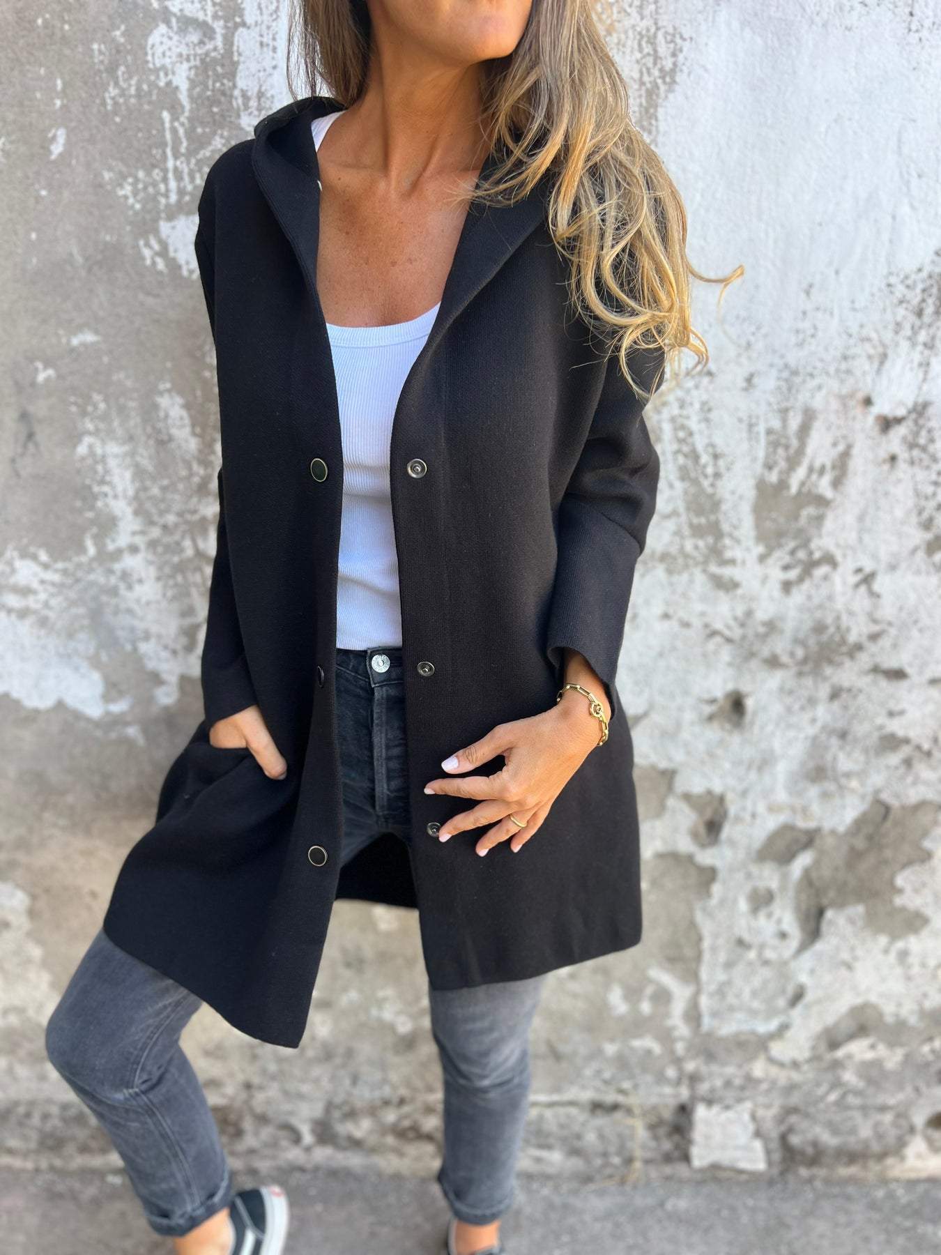 Open Front Longline Knit Coat for Effortless Everyday Style