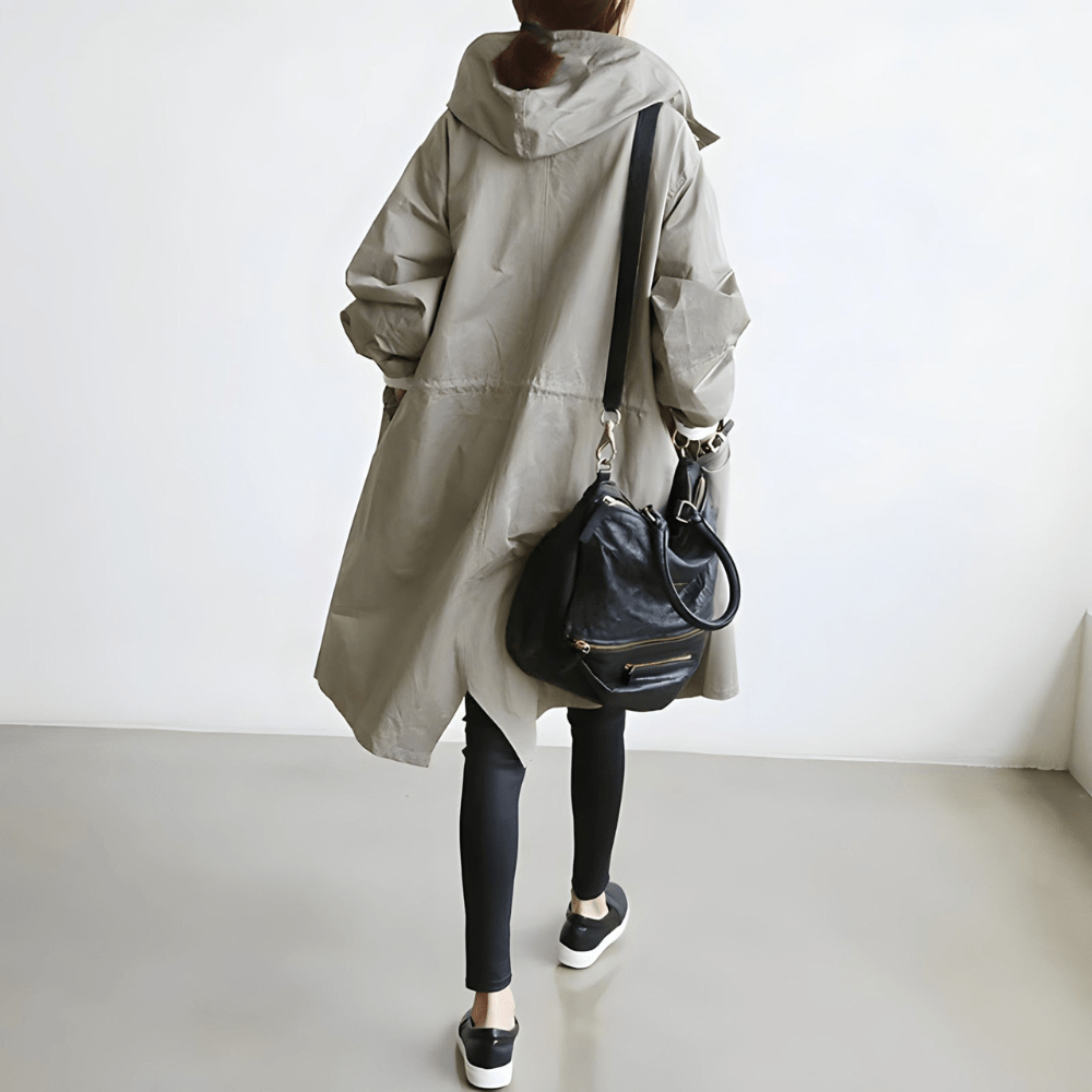 Oversized Hooded Button Front Long Coat for Effortless Layering