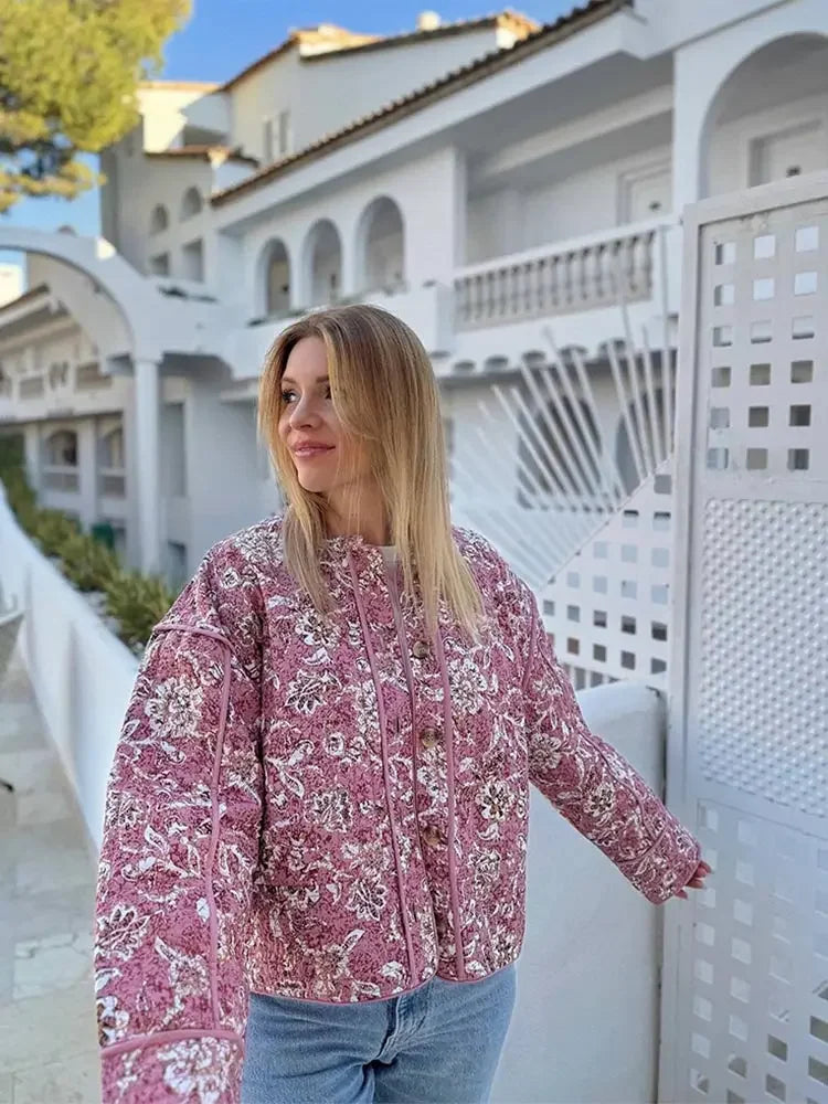 Boho Floral Print Oversized Shirt for Women