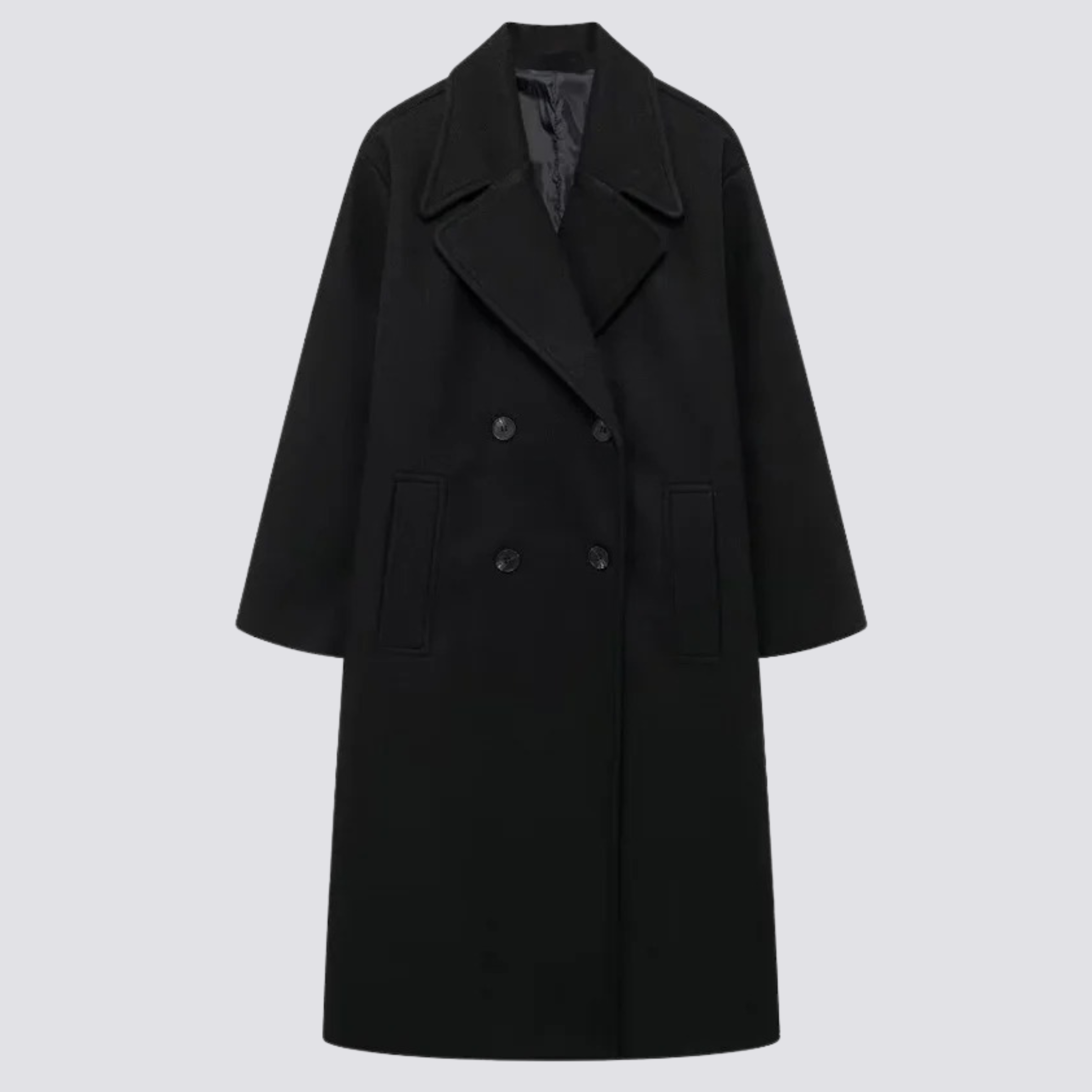 Women’s Oversized Wool Blend Double-Breasted Coat