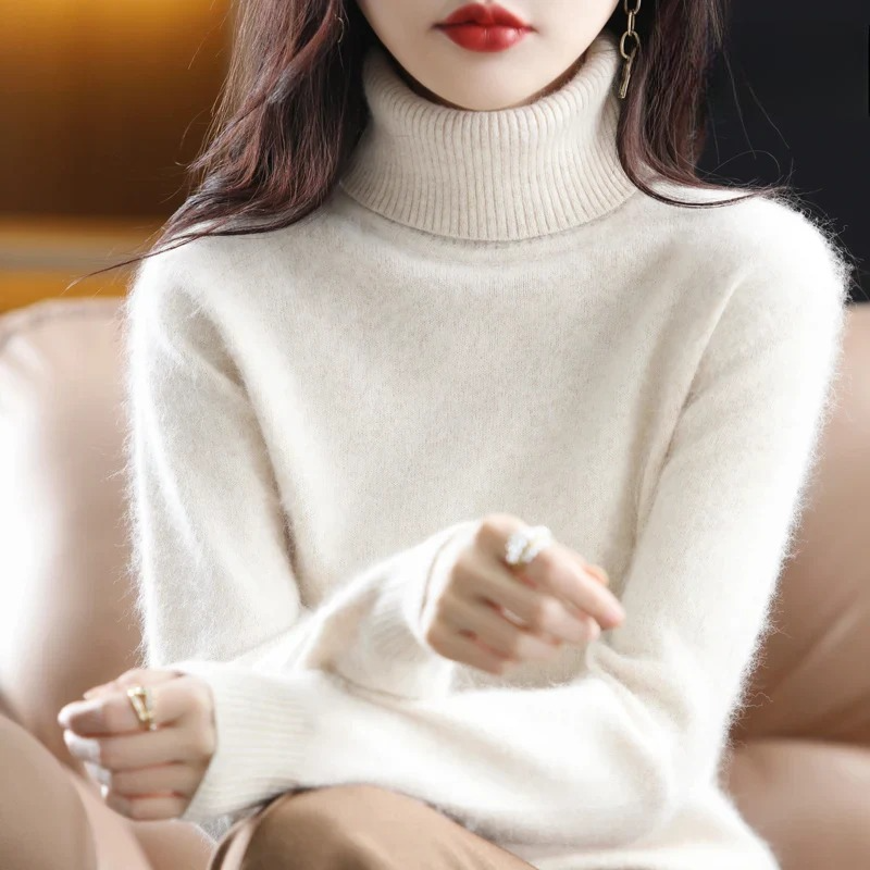 Elegant Soft Knit Turtleneck Sweater