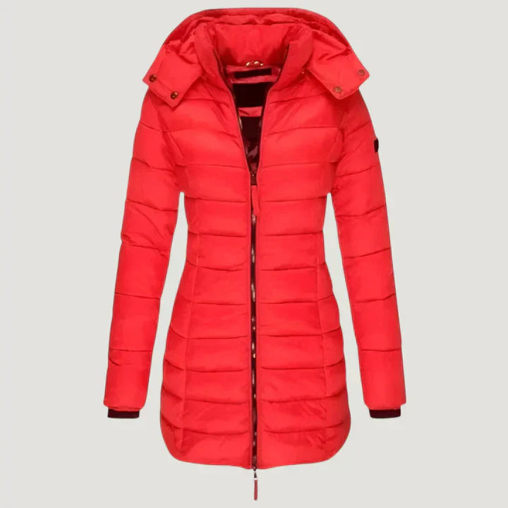 Long Hooded Lightweight Puffer Winter Coat