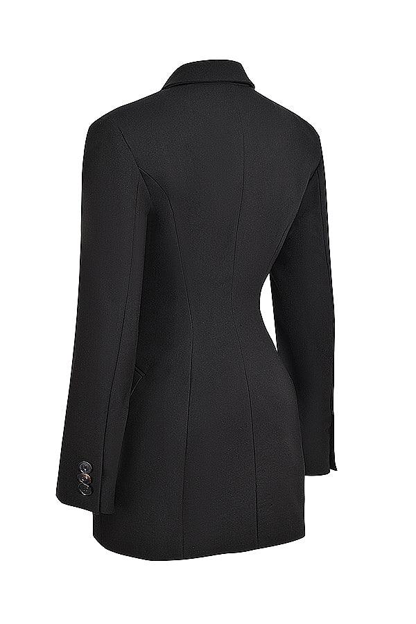 Tailored Double Breasted Blazer Mini Dress for Chic Power Style