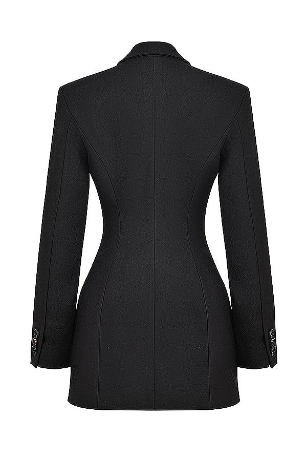 Tailored Double Breasted Blazer Mini Dress for Chic Power Style