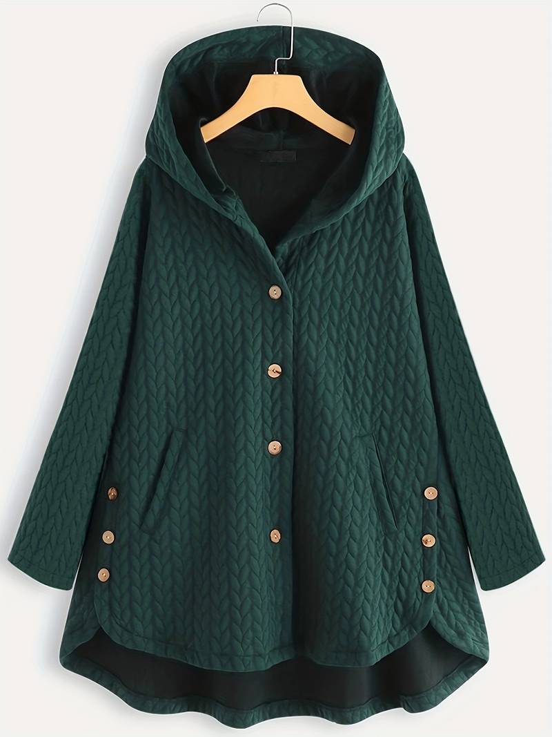 Quilted Hooded Button Jacket for Cozy Everyday Layering