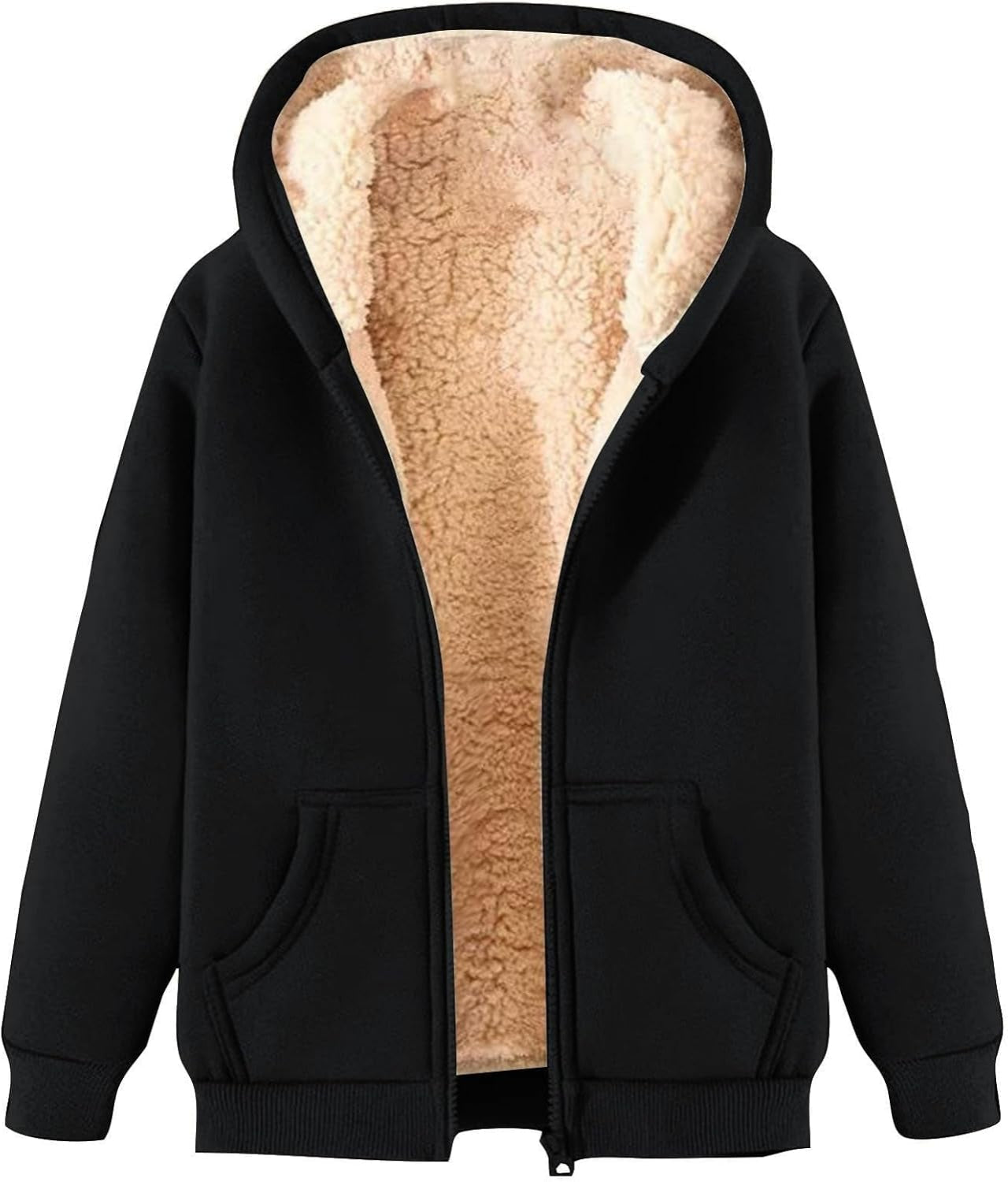 Women’s Thick Fleece-Lined Winter Hoodie Jacket for Ultimate Warmth